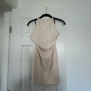 Elegant Cream Halter Dress